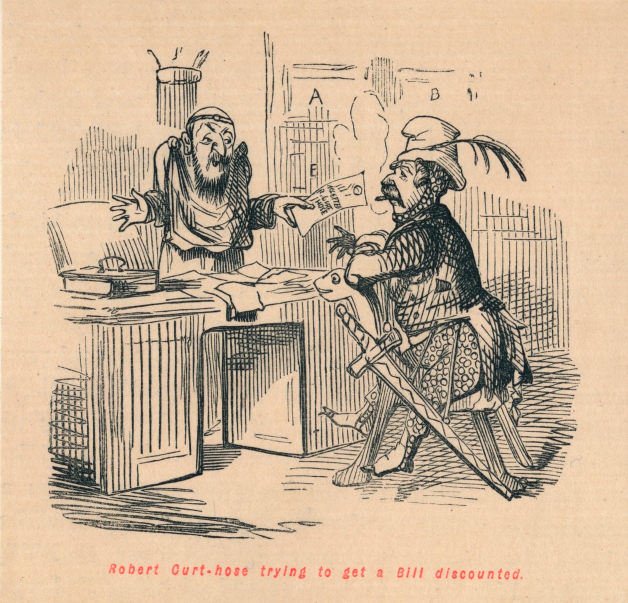 Robert Curthose megpróbálja leárazni egy Billt, c1860, c1860 alkotó: John Leech