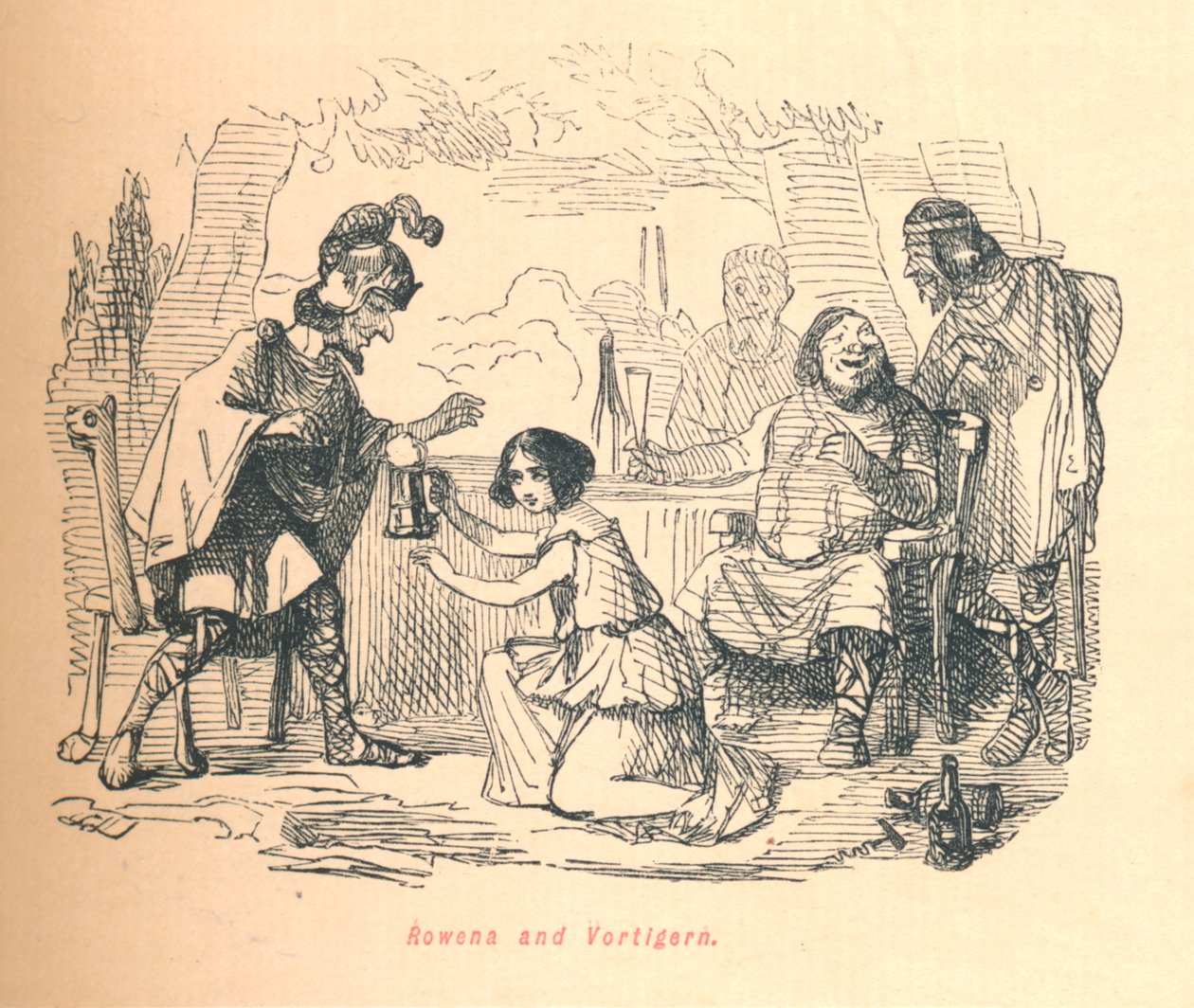Rowena és Vortigern, c1860, c1860. alkotó: John Leech