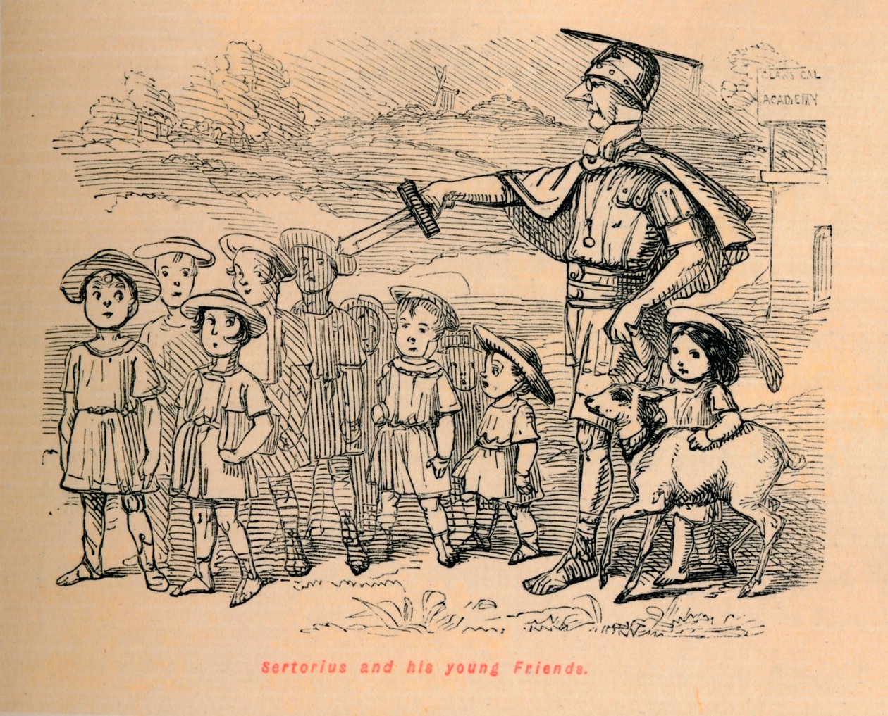 Sertorius és fiatal barátai, 1852 alkotó: John Leech