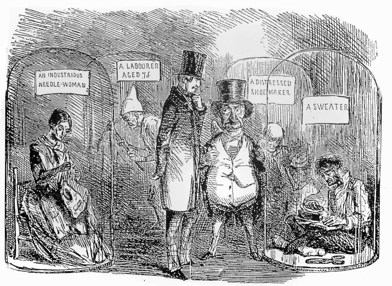 Példányok Mr Punchs 1850-es ipari kiállításáról alkotó: John Leech