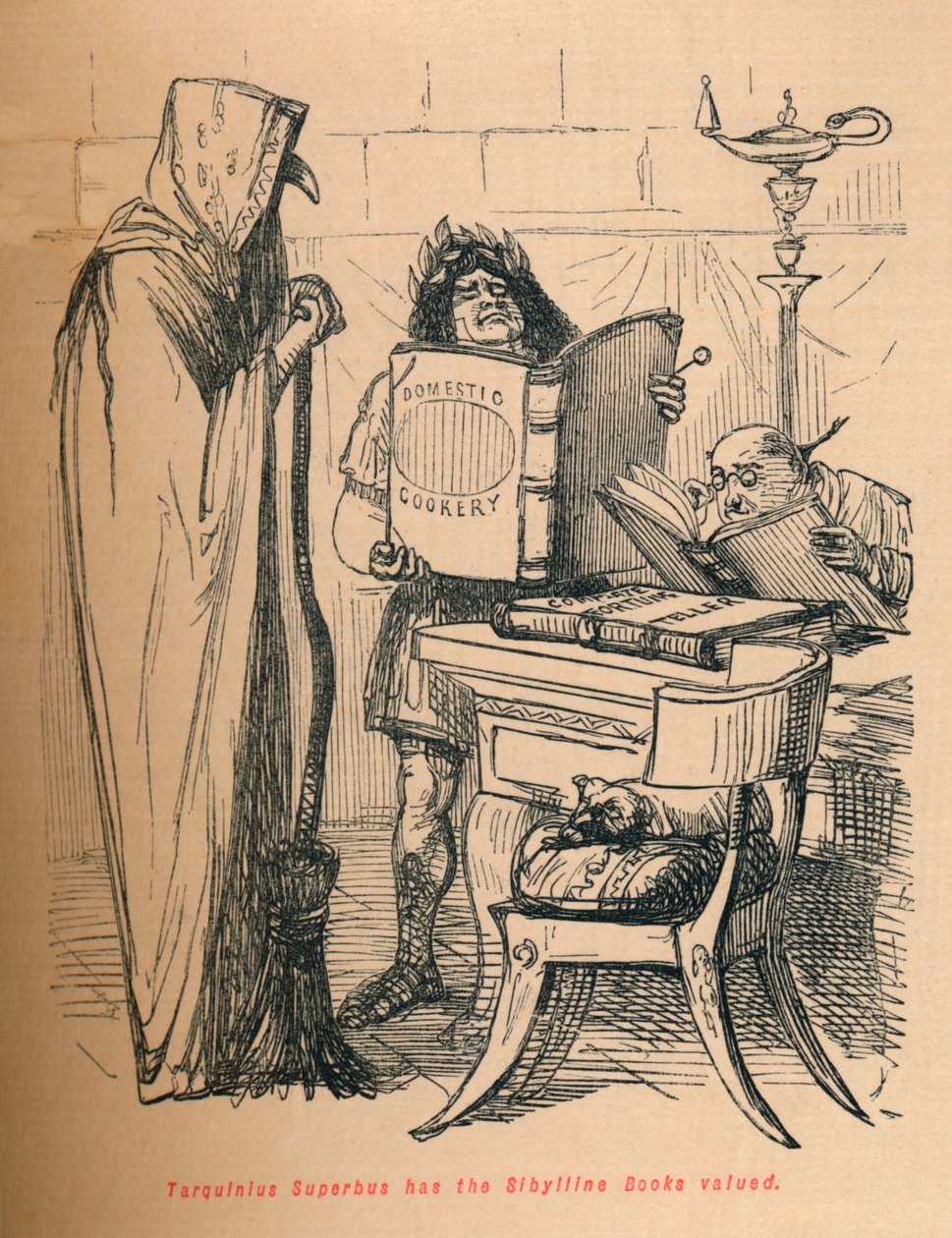 A Tarquinius Superbus 1852-ben értékelte a Sibylline Books-t alkotó: John Leech