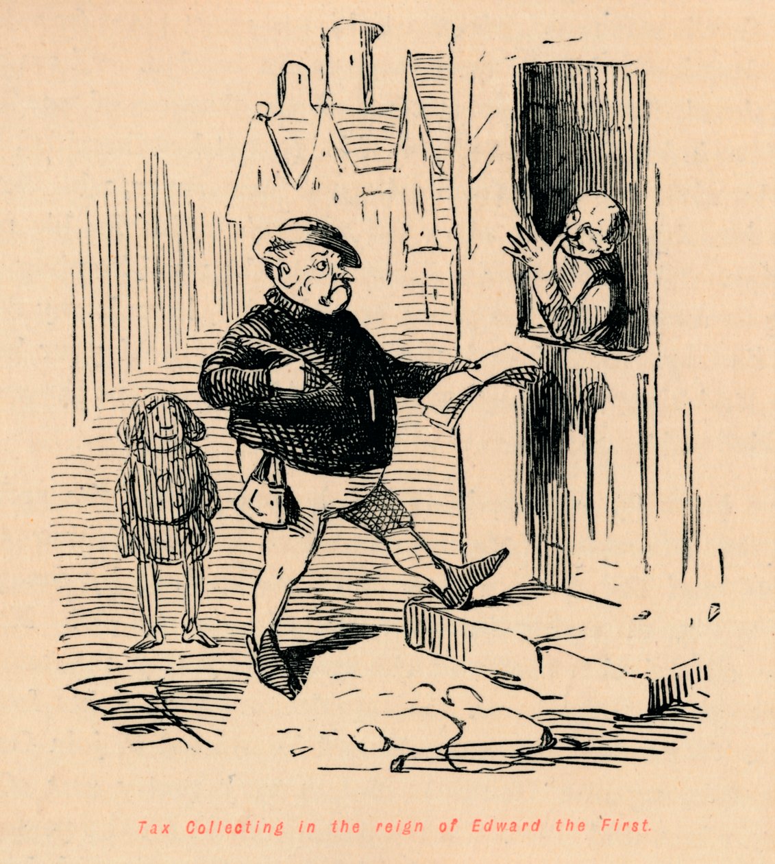 Adóbeszedés Első Edward uralkodása idején, c1860, c1860 alkotó: John Leech