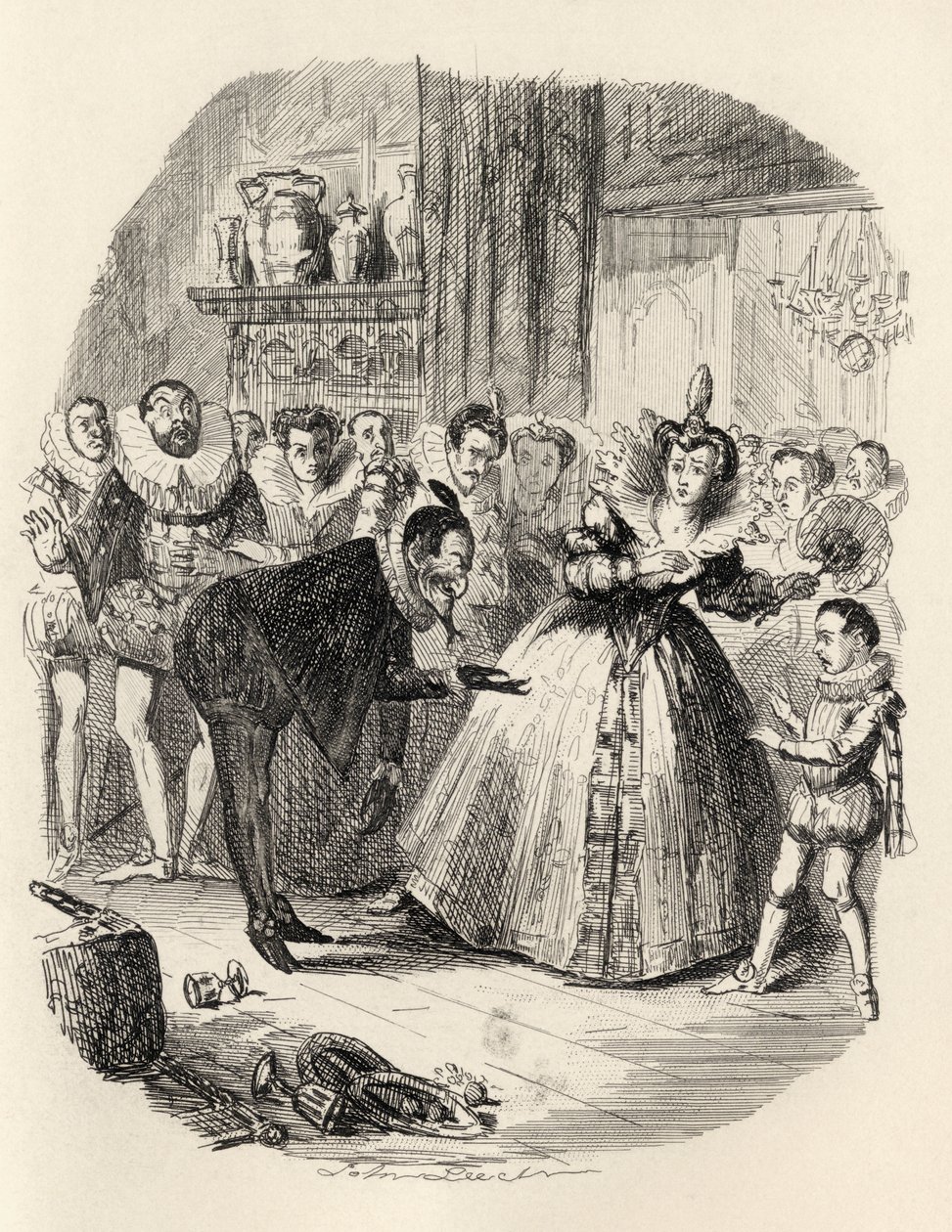 The Housewarming, Thomas Ingoldsby „The Ingoldsby Legends” című művéből, Richard Bentley und Son, 1887 alkotó: John Leech