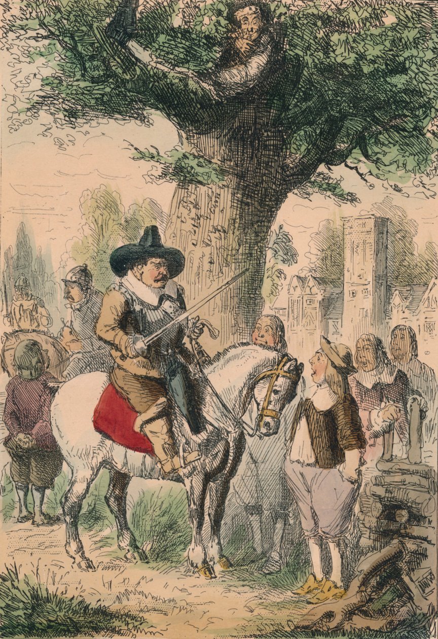 A Royal Oak, a Penderell család fogalma sincs, hol van Charles!!!, 1850 alkotó: John Leech