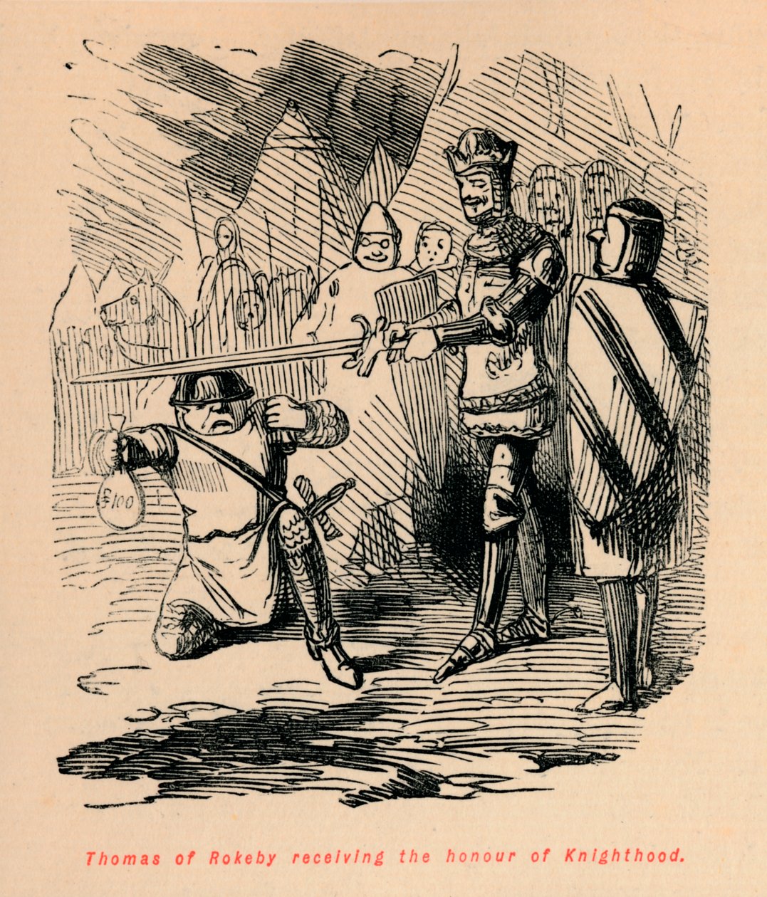 Thomas of Rokeby megkapta a lovagsági kitüntetést, c1860, c1860 alkotó: John Leech