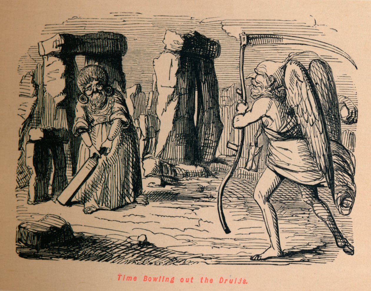 Time Bowling out the Druids, 1860, 1860 alkotó: John Leech