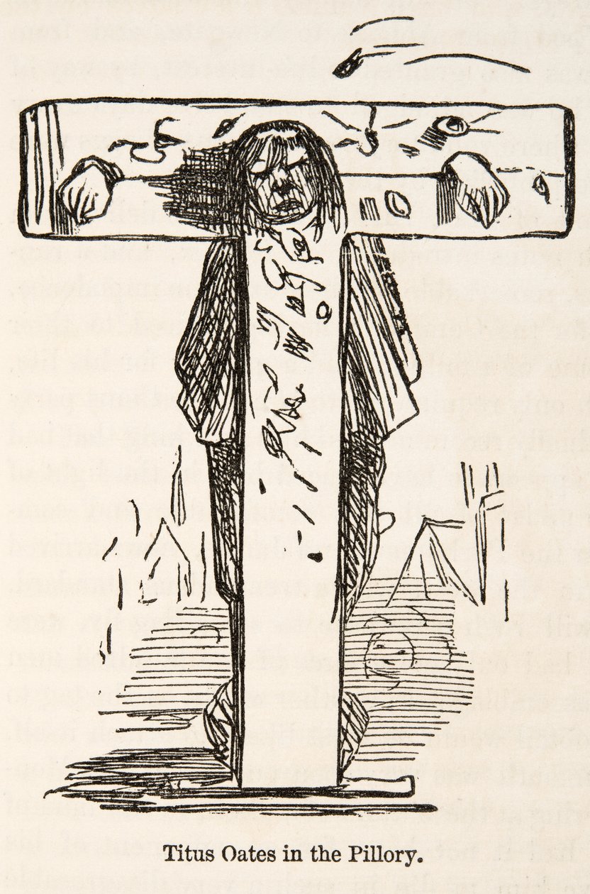 Titus Oates in the Pillary, The Comic History of England, pub. 1864 alkotó: John Leech