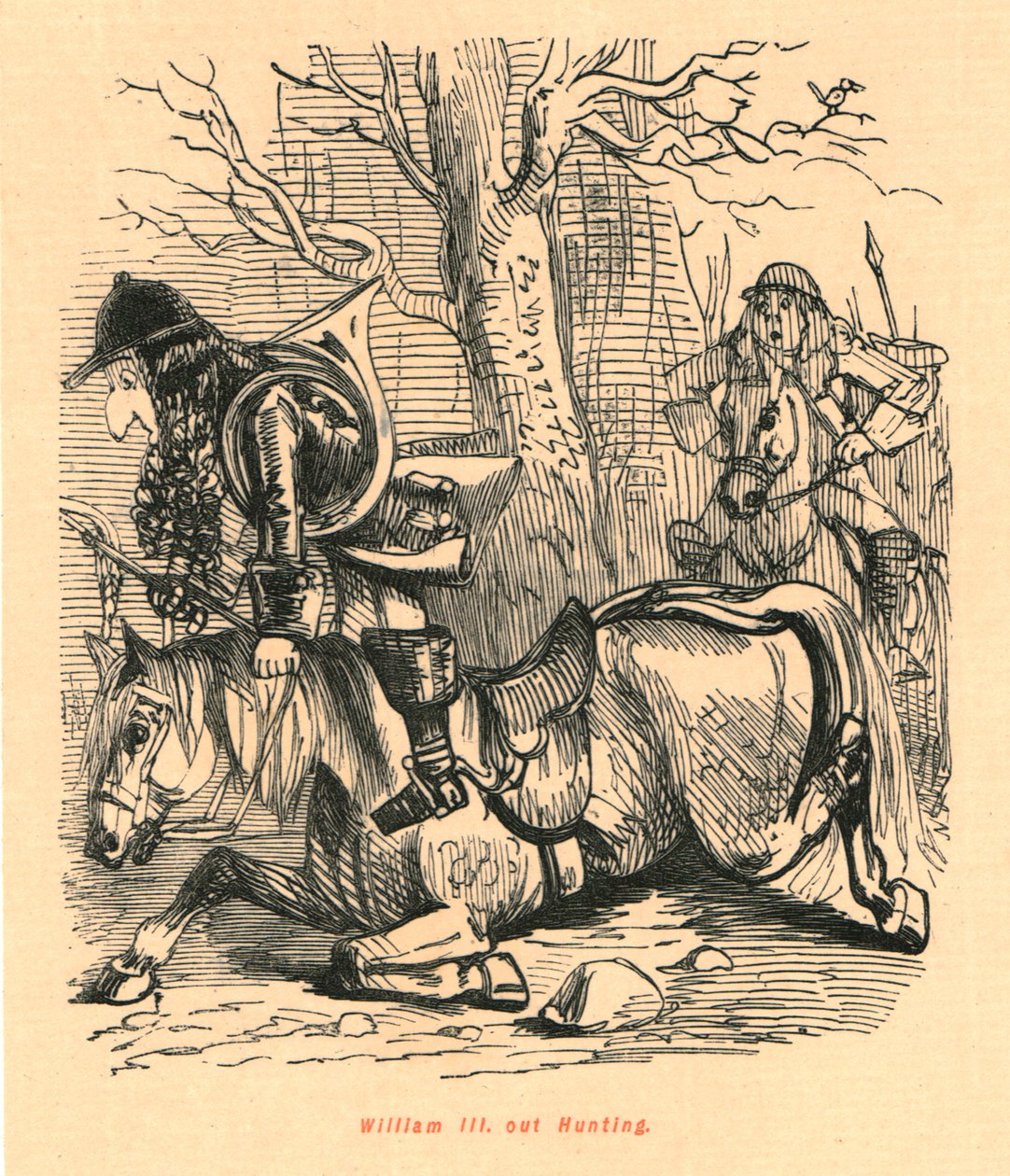 Vilmos III. Hunting, 1897. alkotó: John Leech