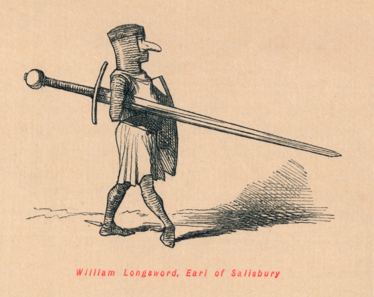 William Longsword, Salisbury grófja, 1860, 1860 körül alkotó: John Leech