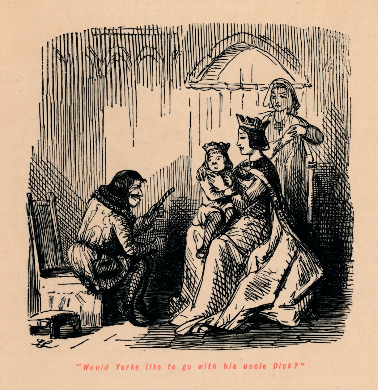 Szeretne Yorke a nagybátyjával, Dick-kel menni? alkotó: John Leech
