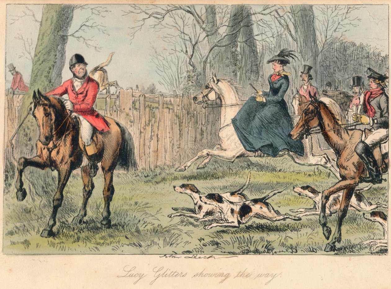 Lucy Glitters mutatja az utat, 1865. Művészek: John Leech, Hablot Knight Browne. alkotó: John Leech and Hablot Knight Browne