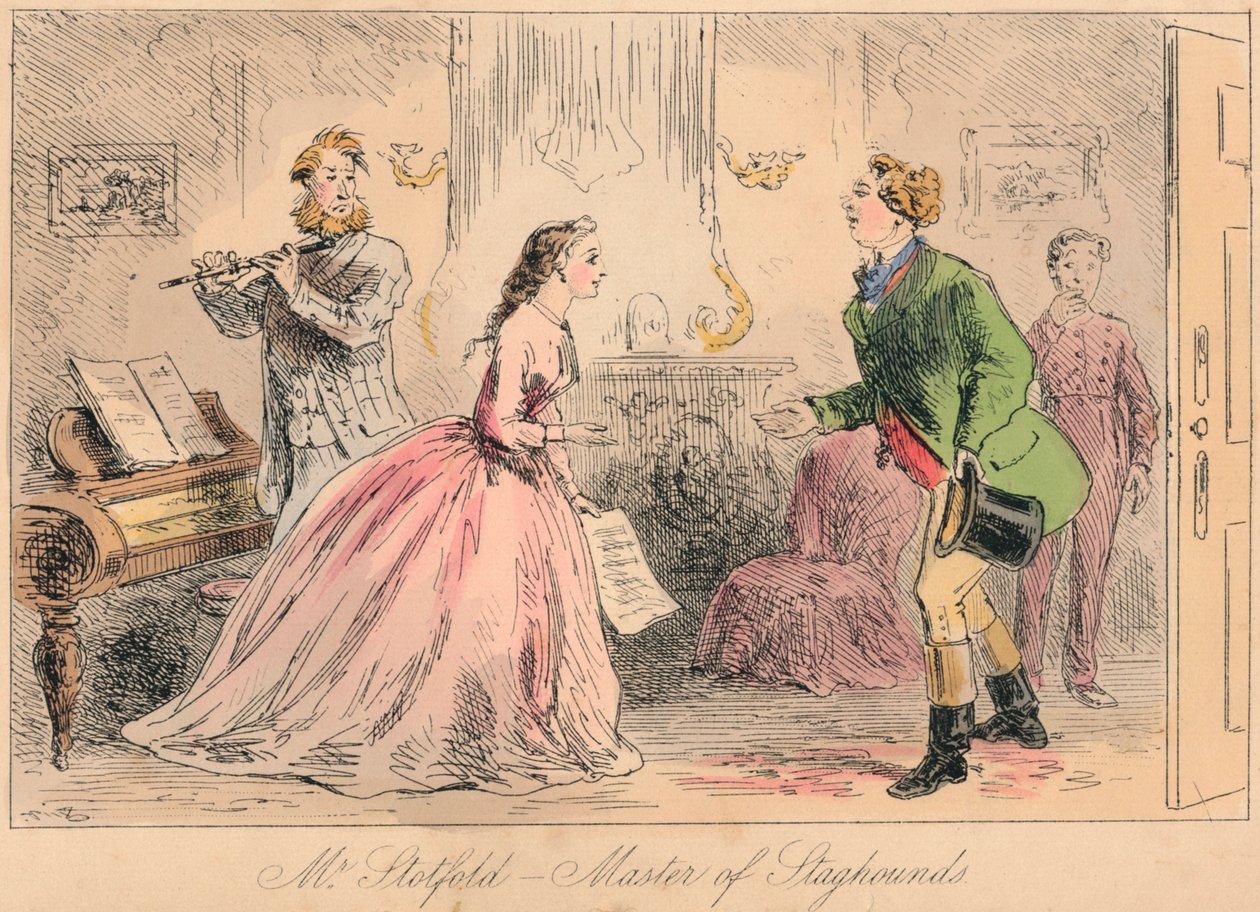 Mr. Stotford – Staghounds mester, 1865. Művészek: John Leech, Hablot Knight Browne. alkotó: John Leech and Hablot Knight Browne