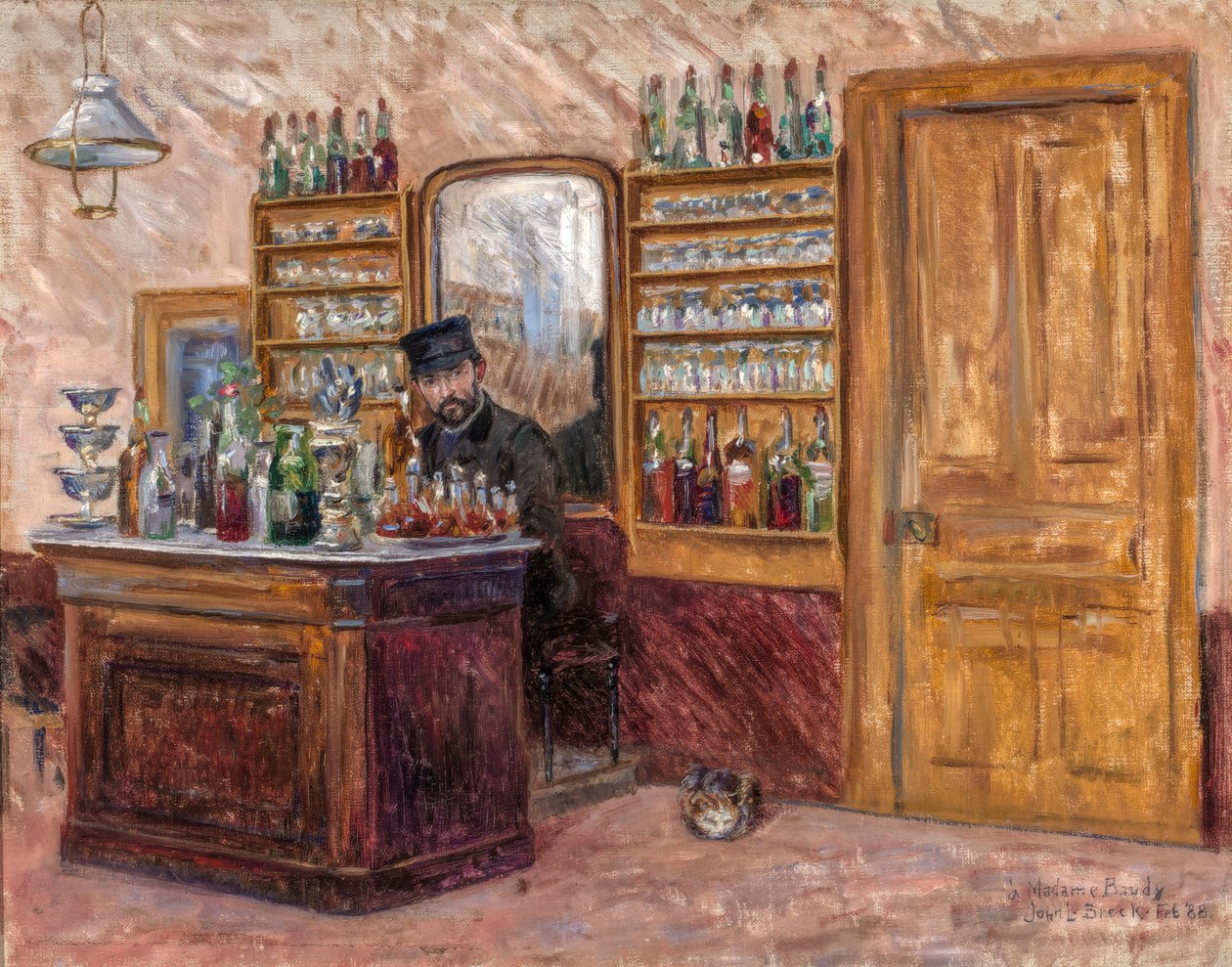 M. Baudy az íróasztala mögött a Hotel Baudyban, 1888. alkotó: John Leslie Breck