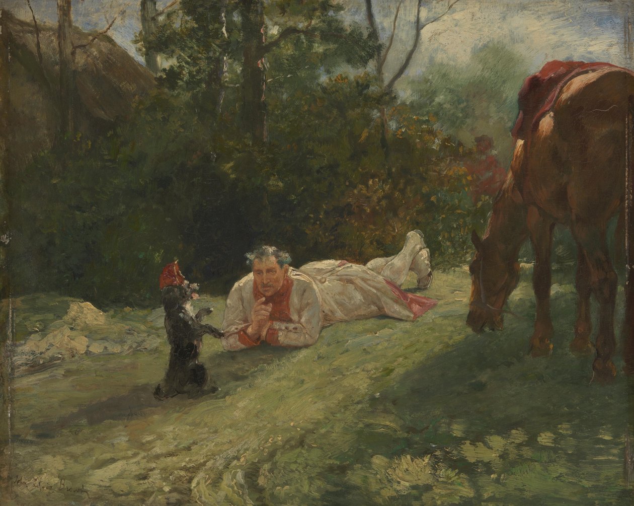 A fellépő kutya c. 1875 alkotó: John Lewis Brown