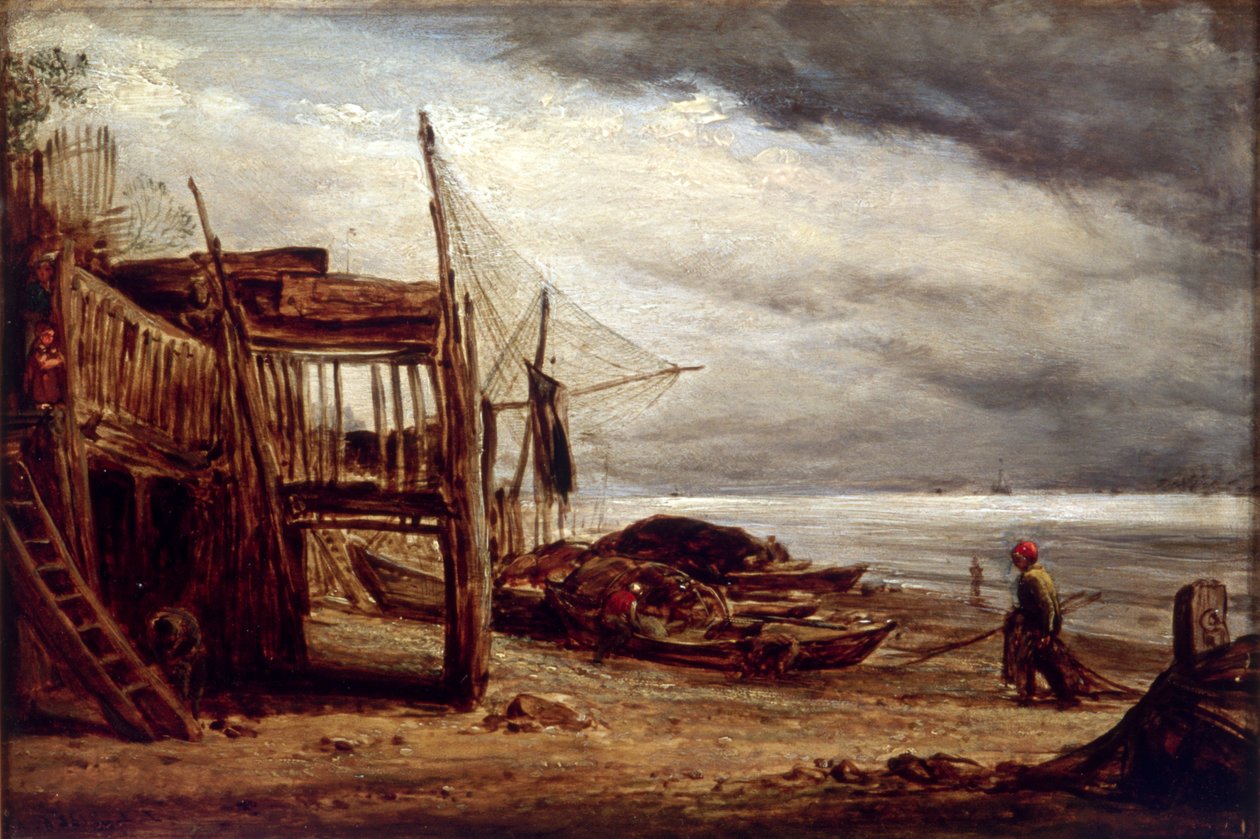 "Egy tengerparti jelenet", 1860 alkotó: John Linnell