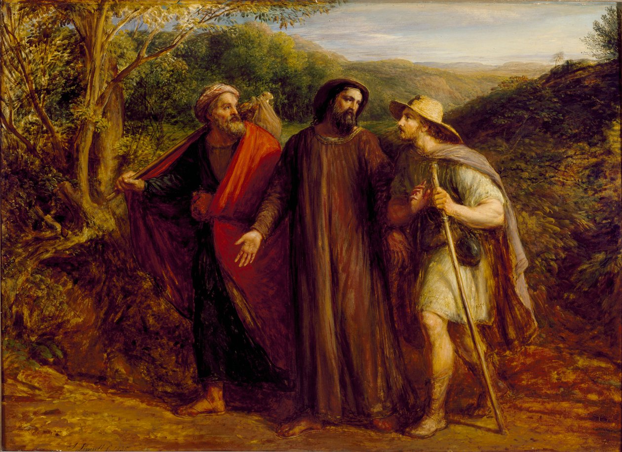 Krisztus megjelenése az Emmausba utazó két tanítvány előtt, 1835 alkotó: John Linnell