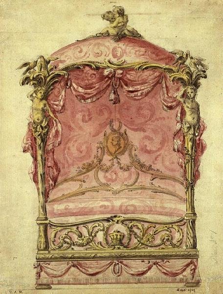English Design for a Grand Bed, 1760 körül alkotó: John Linnell