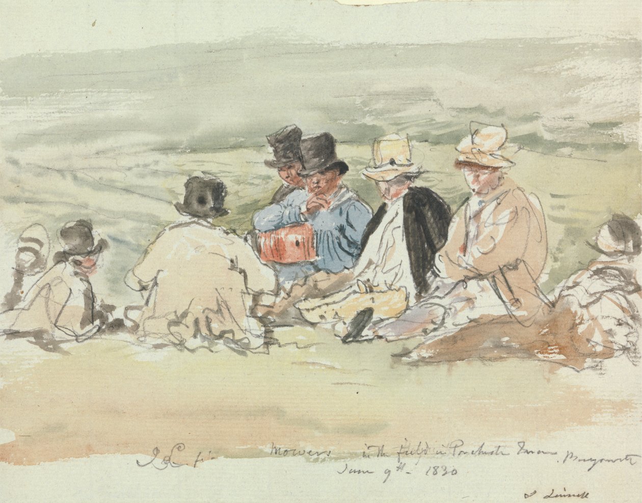 Mowers in the Field in Porchester Terrace, Bayswater, 1830. június 9. alkotó: John Linnell