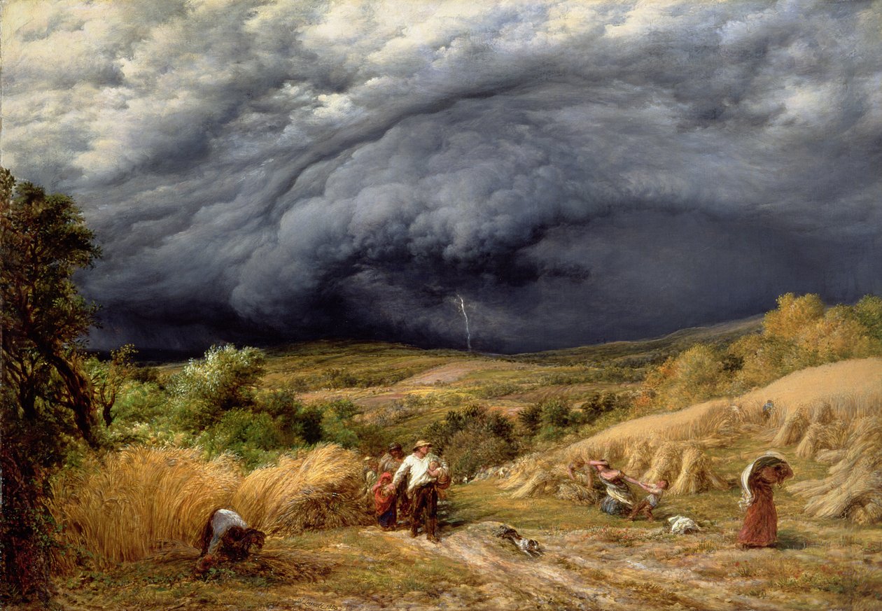 Vihar a betakarításban, 1856 alkotó: John Linnell