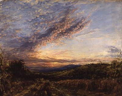 Naplemente egy lápvidéki tájon, az 1850 -es évek elején (olaj a táblán) alkotó: John Linnell