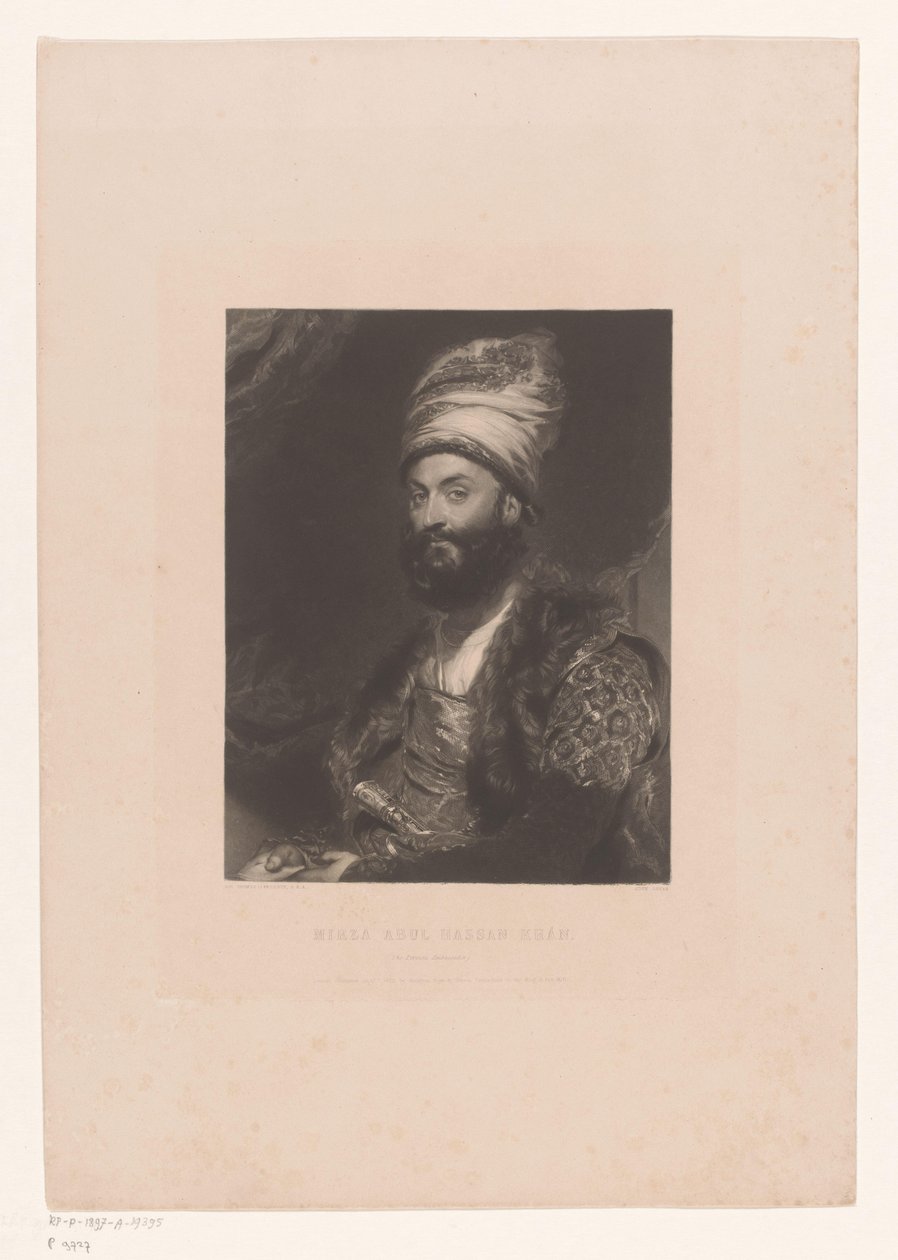 Mirza Abolhassan Khan Ilchi portréja Mirza Abul Hassan Khan / (A perzsa nagykövet) (cím a tárgyon) alkotó: John Lucas