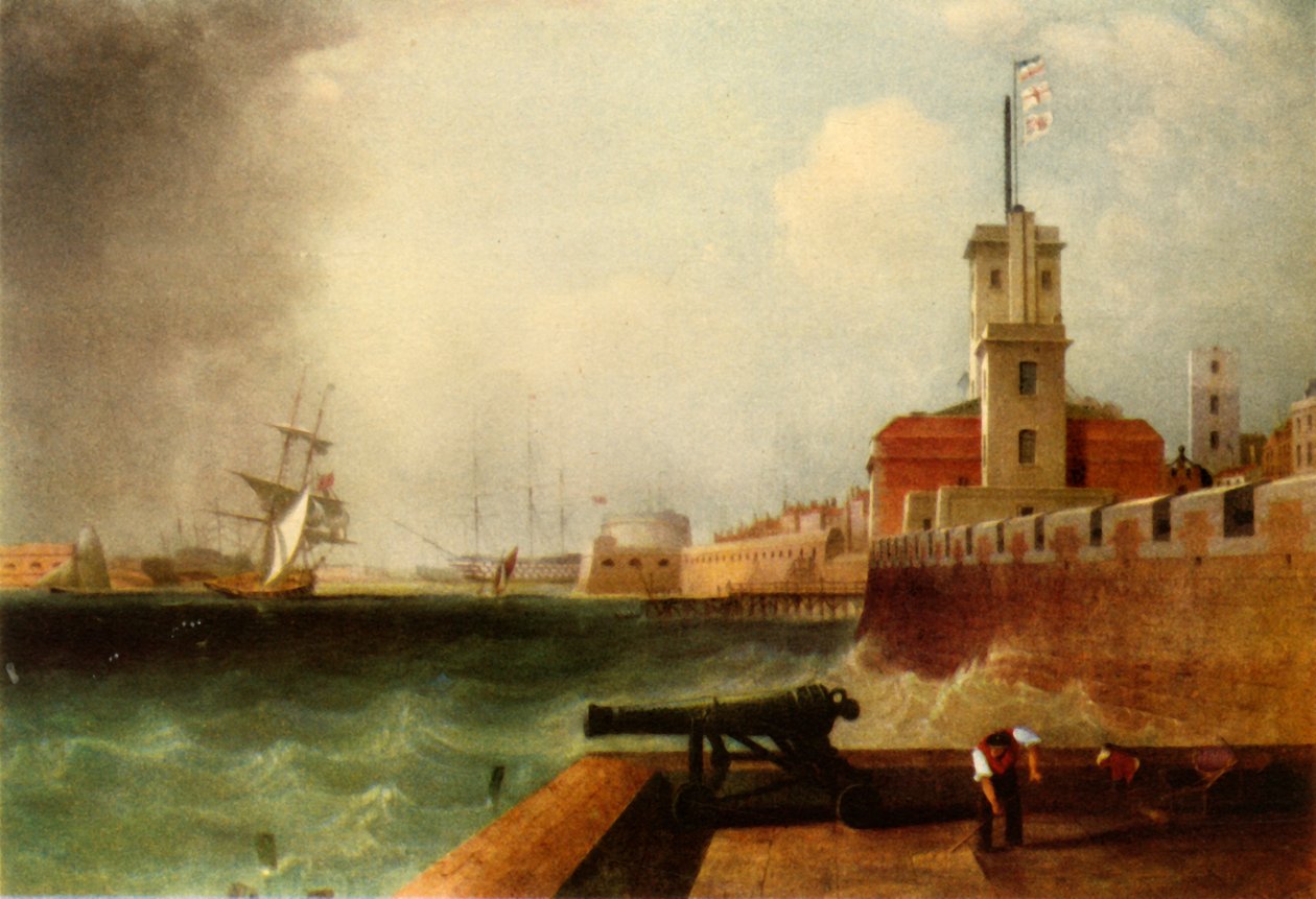 "High tide under the Battery, Portsmouth Harbour", 1846, 1942. alkotó: John Lynn