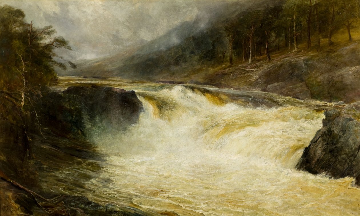 Tummel vízesése, 1875 körül (olaj, vászon) alkotó: John MacWhirter