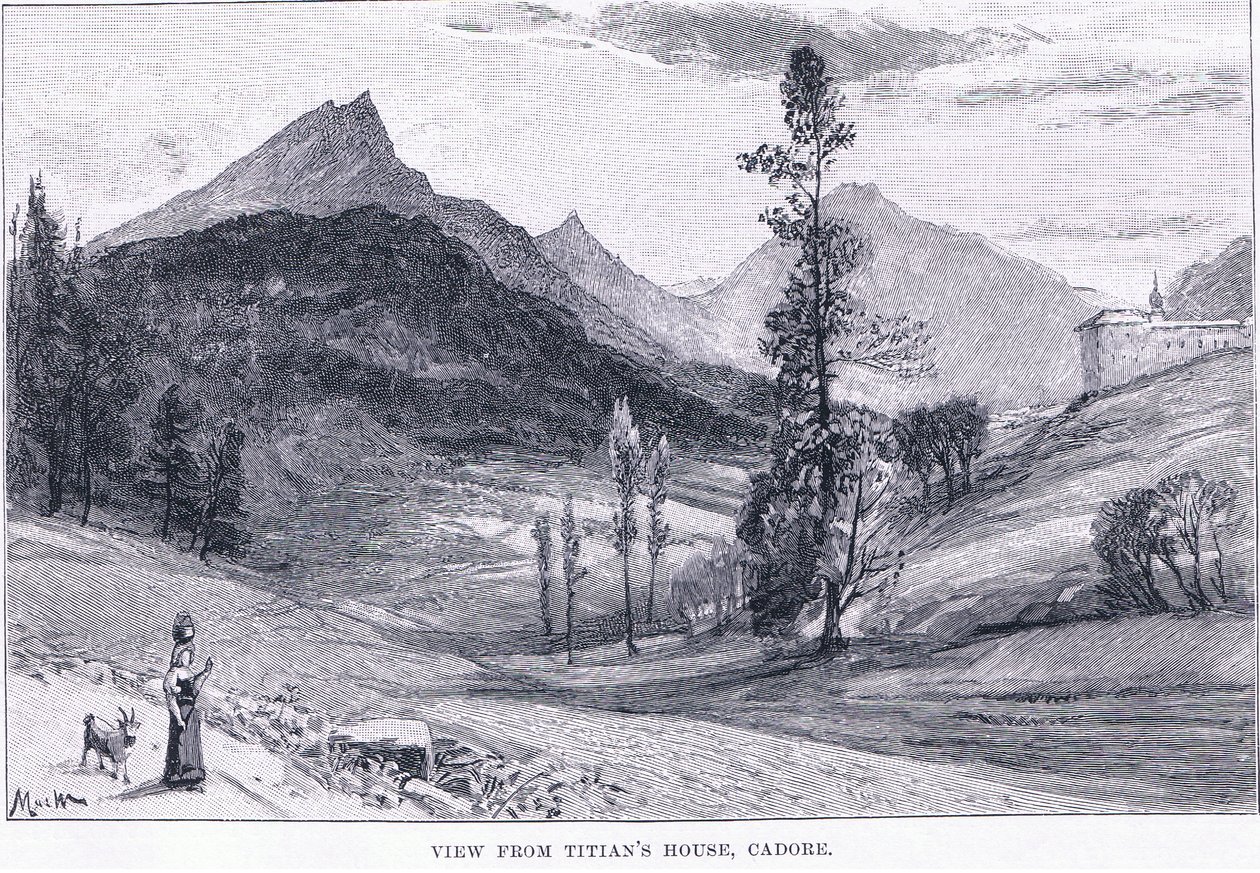 Kilátás Tizian házából, a The Magazine of Art 1893-ból, Cassell and Company alkotó: John MacWhirter
