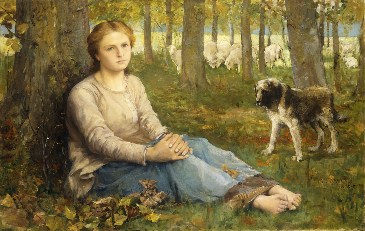 Egy pásztorlány és nyája, 1878-9 alkotó: John Macallan Swan
