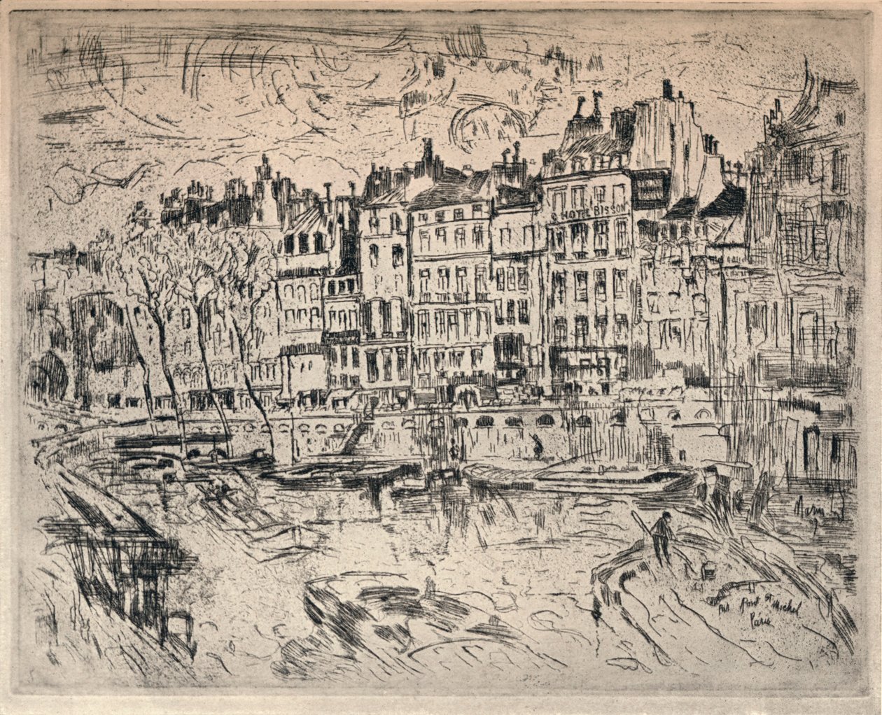 „A Pont St Michel közelében”, 1915 alkotó: John Marin