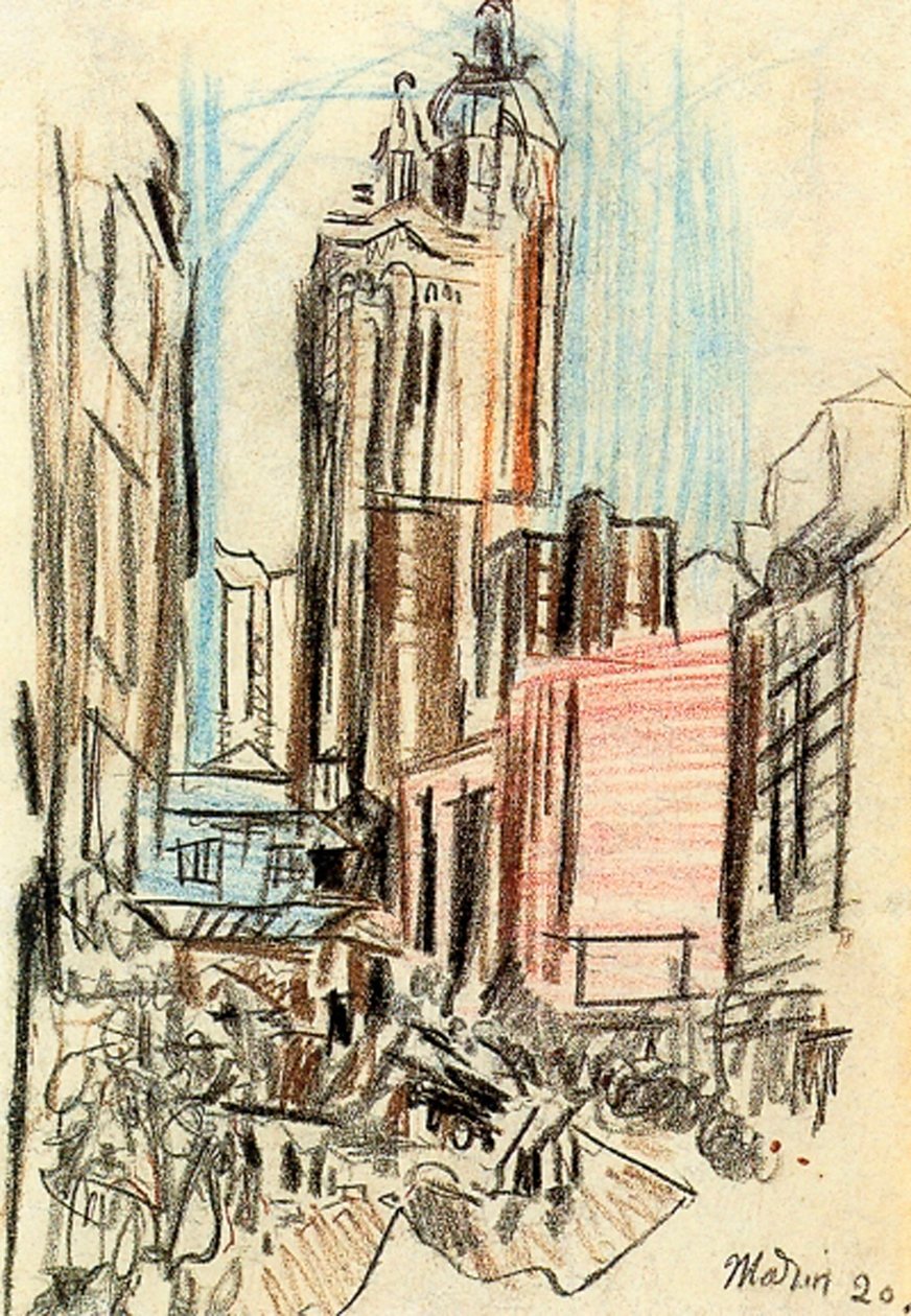 New York, egy vázlat alkotó: John Marin