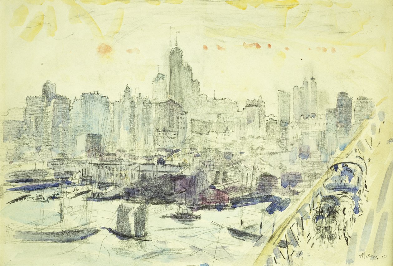 Környék Brooklyn híd alkotó: John Marin
