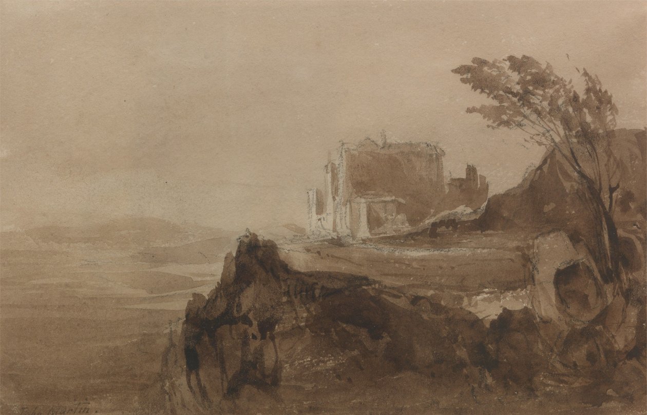 Egy dombon álló épület alkotó: John Martin