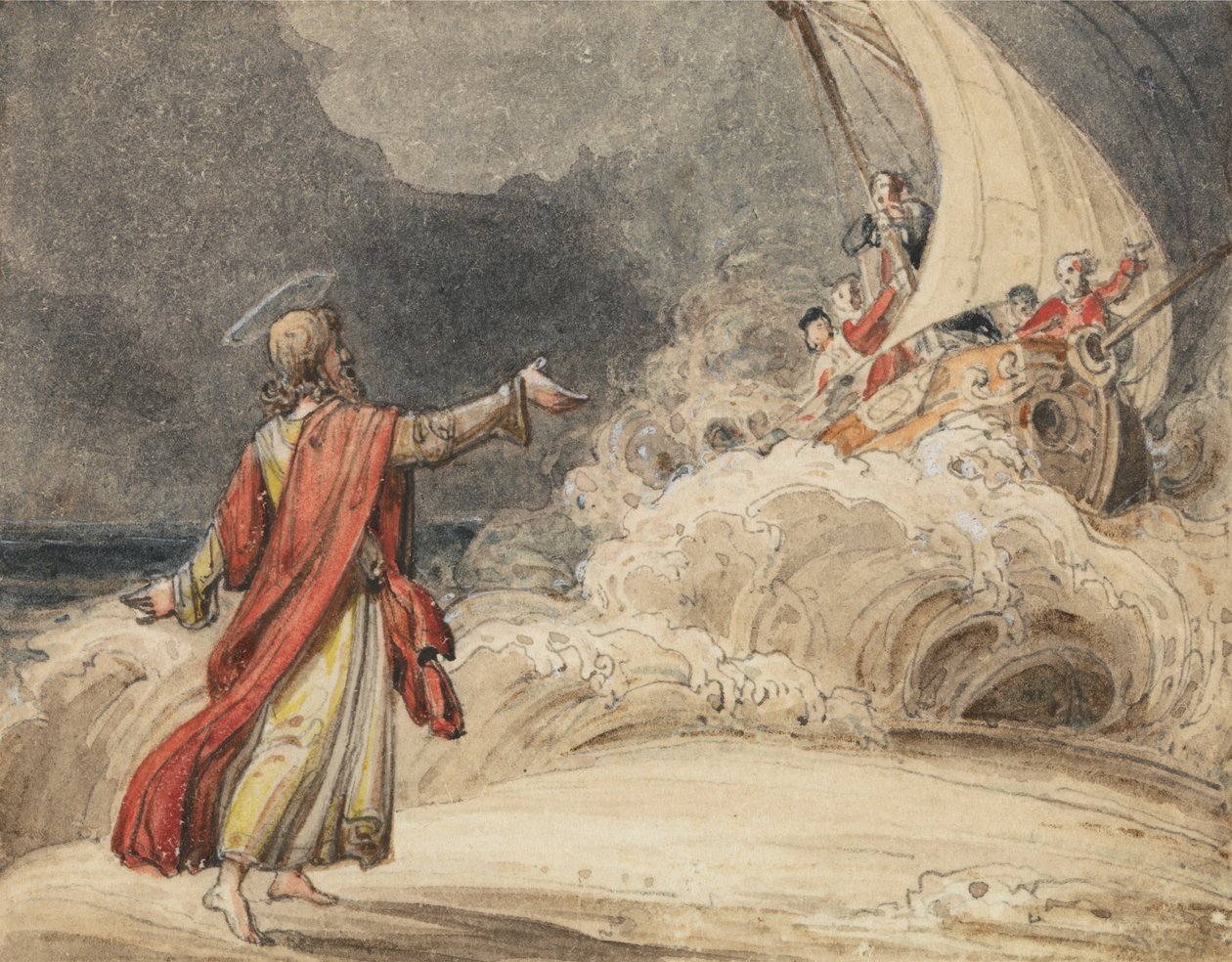 Krisztus elcsillapítja a vihart alkotó: John Martin