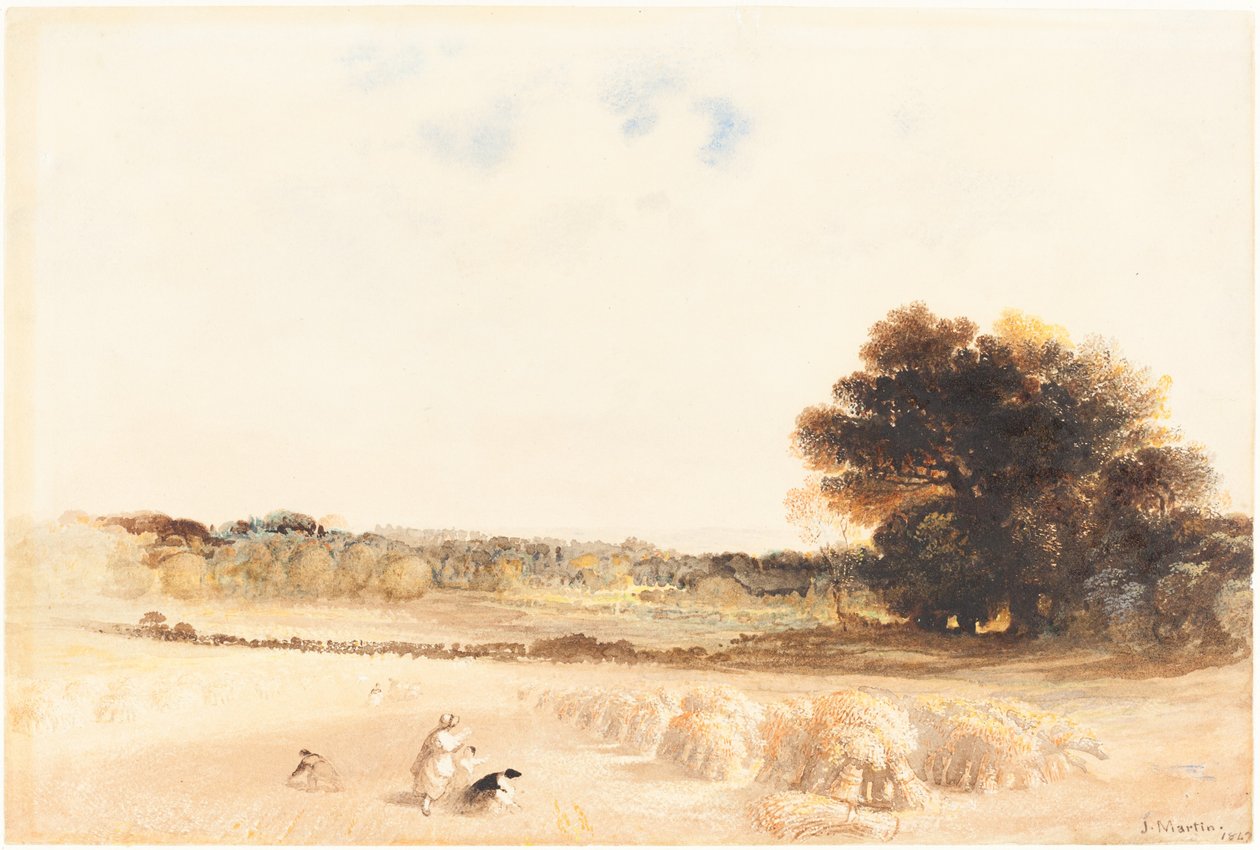 Gleaners a búzamezőn alkotó: John Martin