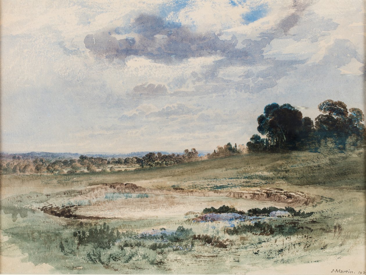 Tájkép (Valószínűleg Richmond Park, London) alkotó: John Martin