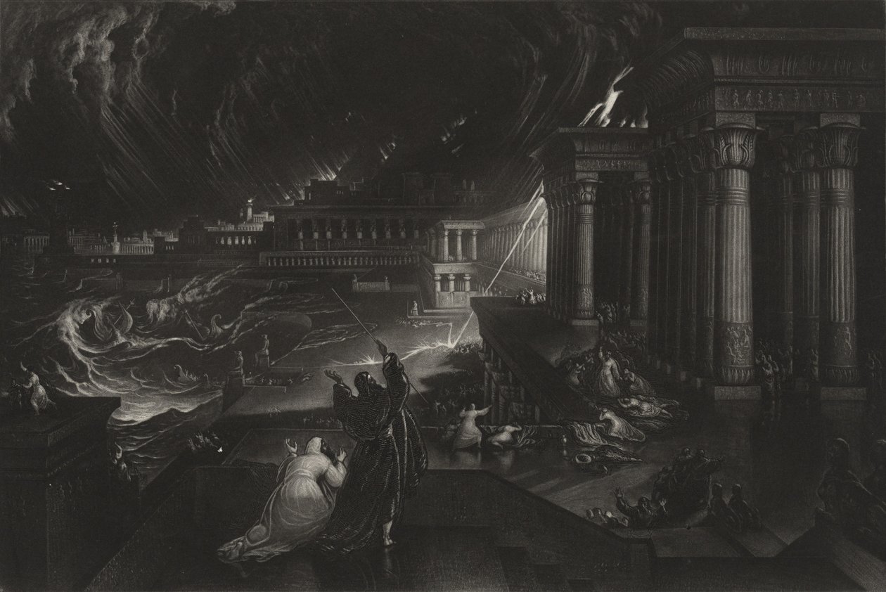 Hetedik pestis, 1824 körül (mezzotint) alkotó: John Martin