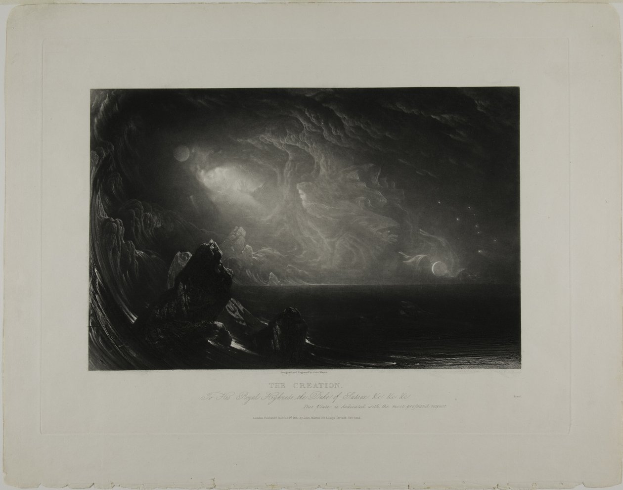 A teremtés, a Biblia illusztrációiból alkotó: John Martin