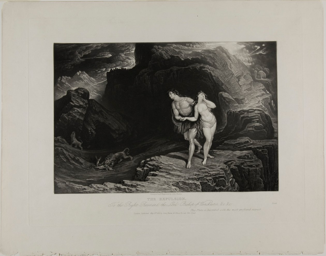 A kiűzetés, a Biblia illusztrációiból alkotó: John Martin
