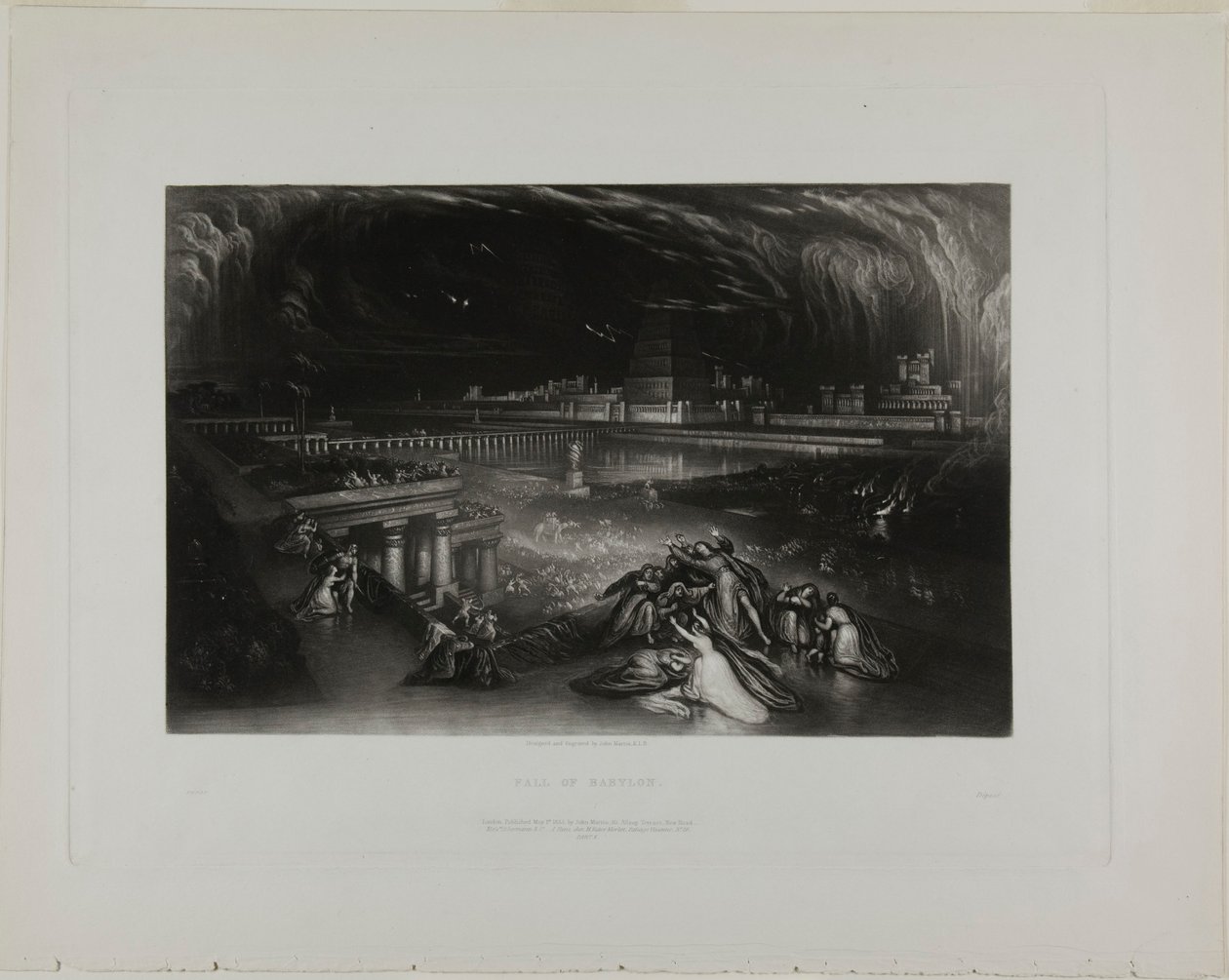 Babilon bukása, a Biblia illusztrációiból alkotó: John Martin