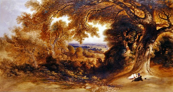 Nézet a Pembroke Lodge közelében, Richmond Park alkotó: John Martin