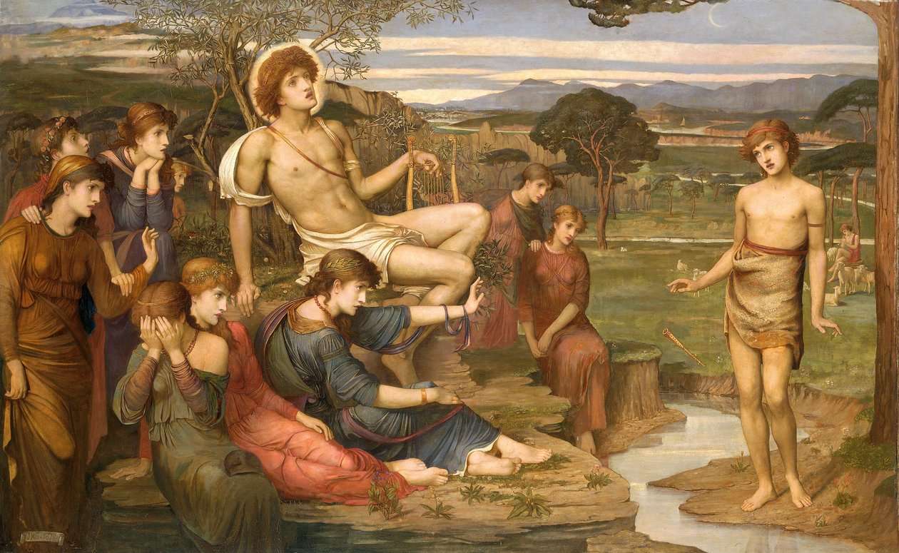 "Apollo és Marsyas", alkotó: John Melhuish Strudwick