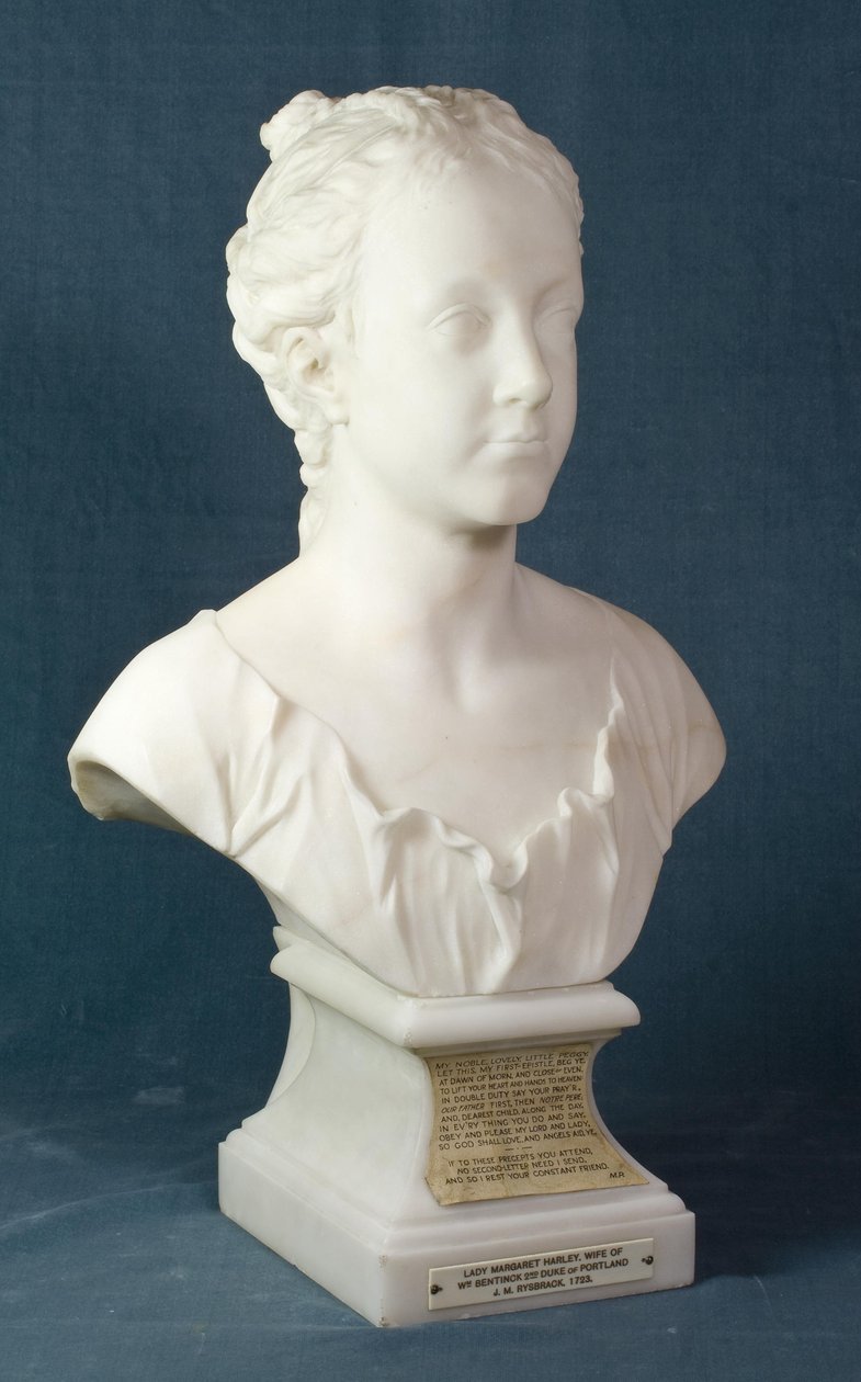 Margaret Cavendish, később Portland hercegnő mellszobra, 1723 körül (márvány) alkotó: John Michael Rysbrack