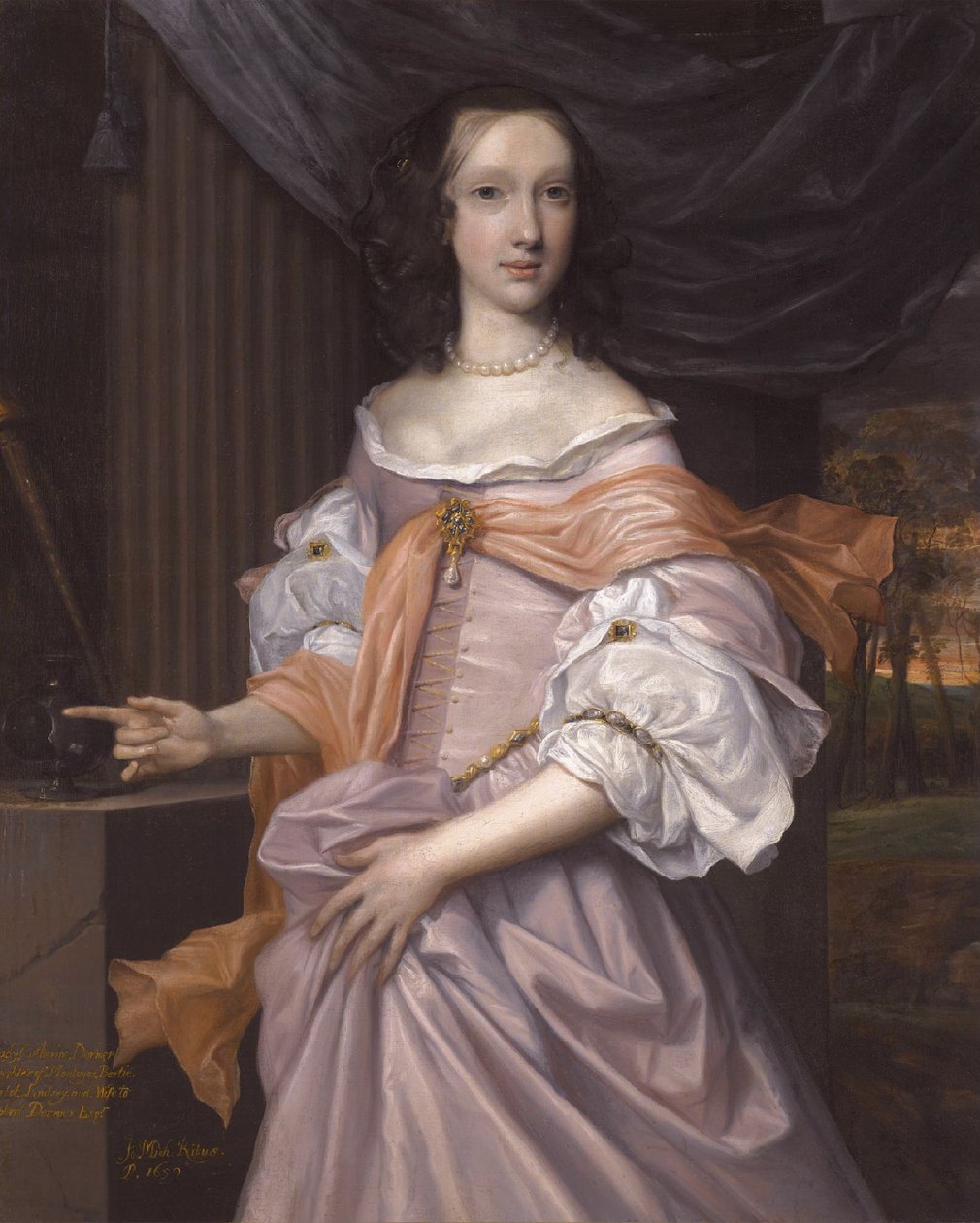 Catherine Dormer, Montagu Bertie, Lindsey 2. grófjának lánya, írta John Michael Wright alkotó: John Michael Wright