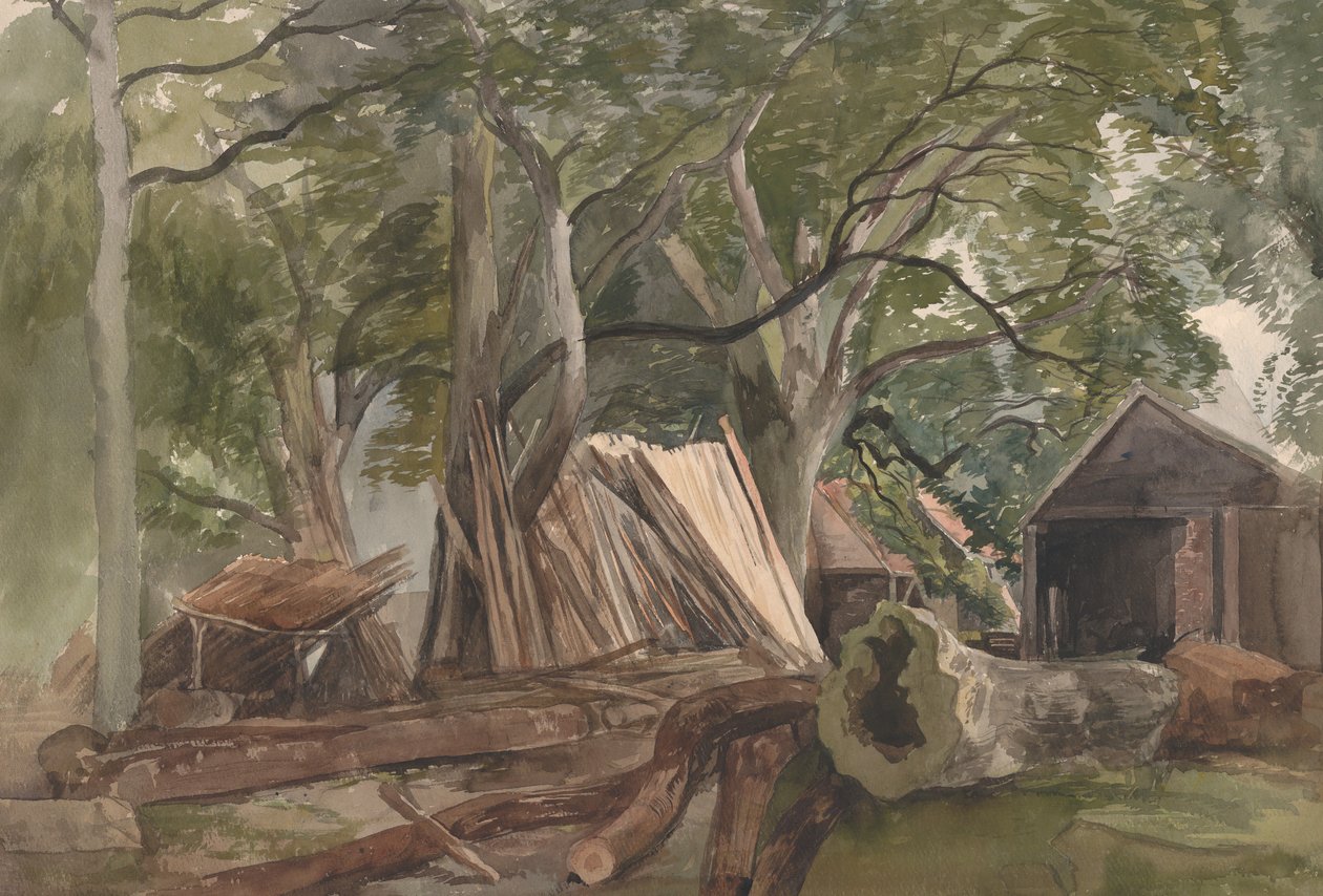 Irtás fűrészárumal, 1847 . alkotó: John Middleton