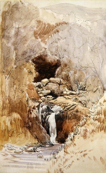 Rocky Stream (akvarell papíron) alkotó: John Middleton