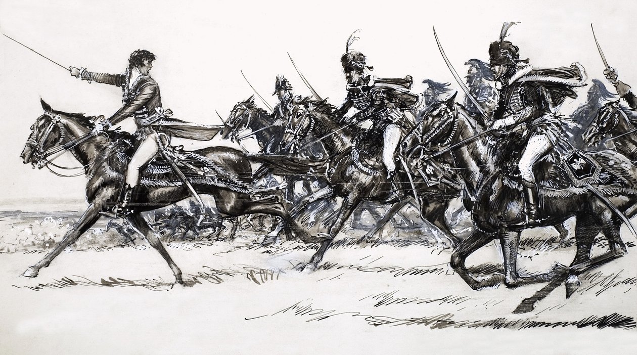 Lovassági támadás alkotó: John Millar Watt