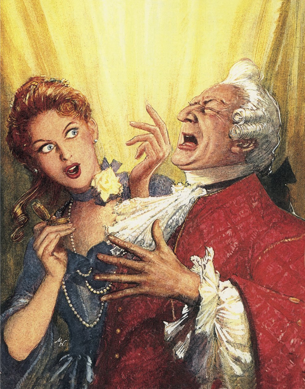 Illusztráció Alexander Pope A zsilip megerőszakolása című művéhez alkotó: John Millar Watt