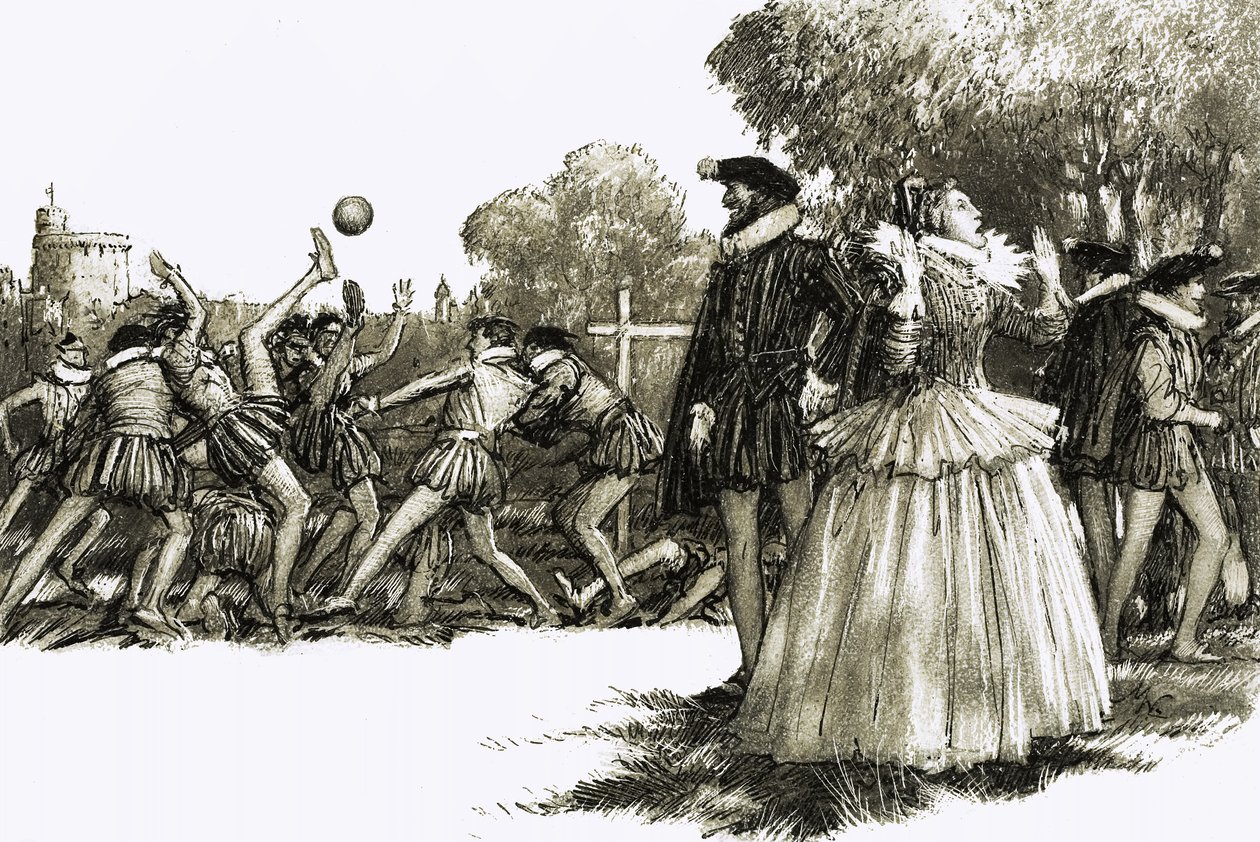 I. Erzsébet királynő elborzadt a brutális sporttól. alkotó: John Millar Watt