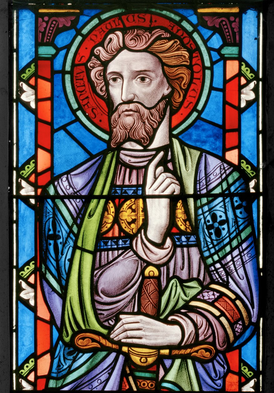 Szent Pál, részlet a keresztre feszítésből, 1861 (festett üveg) alkotó: John Millner Allen